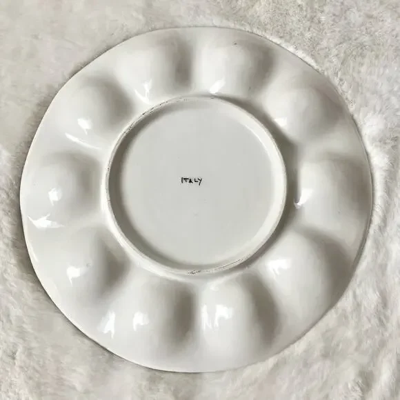 Vintage Italy Hand Painted Egg Plate - Picture 4 of 4